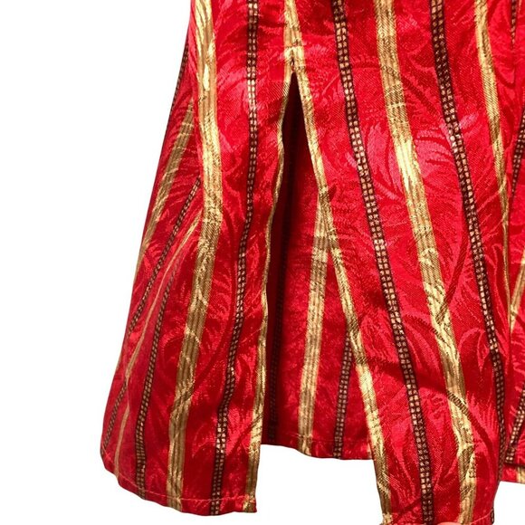 Vintage Victoria's Secret Nightshirt, Size Large, Red Gold‎ Striped Satin Y2K - Picture 8 of 10